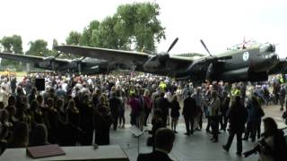 Meeting of the last two airworthy Lancasters  ‘Thumper’ meets Vera [upl. by Hilary302]