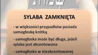 Język hebrajski  03  samogłoski sylaby akcent [upl. by Walcott]