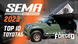 TOP 10 Toyota Builds of SEMA 2023 Off Road Tundras Tacomas amp Sequoias [upl. by Emlen]