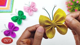 DIY Glitter Foam Butterfly Making Tutorial  Glitter Foam Sheet Craft Ideas [upl. by Pontias727]