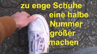 Schuhe weiten eine Nummer größer machen enge Schuhe weiten Schuhe drücken Schuhe zu klein Schuhgröße [upl. by Ajoop]