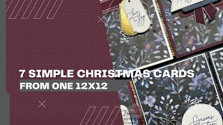 7 Simple Christmas Cards from One 12x12 [upl. by Scherle]