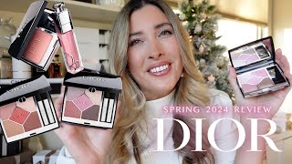 DIOR SPRING 2024 COLLECTION Review  DIOR Pink Organza Eyeshadow Palette Delicate Rose Blush amp More [upl. by Dey]