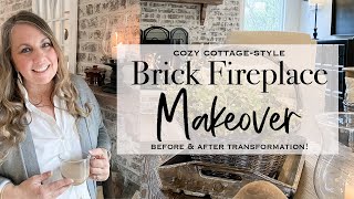 Brick Fireplace Makeover Before and After Transformation  2024 [upl. by September753]