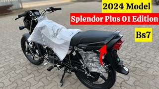 New 2024 Model Hero Splendor Plus 01 Edition Review  On Road Price  hero bike 2024 new model price [upl. by Pollard939]