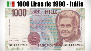 CÉDULA DE 1000 LIRAS DE 1990 Italian thousandlira banknote  Banconota da mille lire 1990 🇮🇹👨🏻‍🏫💲 [upl. by Bohlen307]