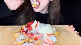 ASMR FUNNEL CAKE SUNDAE MUKBANG  No Talking [upl. by Acinomad]