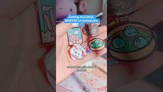 Getting ALCOHOL MARKER on enamel pins🎨👀 kawaii enamelpins [upl. by Eerb]