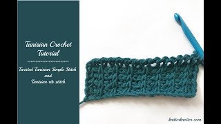 Tunisian Crochet Tutorial  How to make a Tunisian Rib Stitch  Left handed [upl. by Pitts]