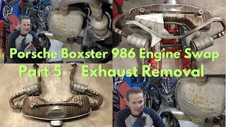 Porsche Boxster 986 Engine Swap Project Part 5 Exhaust Removal [upl. by Olra]