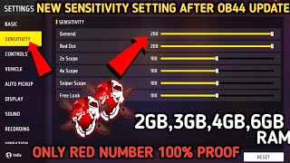 OB44 After Update New Sensitivity Setting In Free Fire  200 Sensitivity For 2GB 3GB 4GB 6GB RAM [upl. by Hearn]