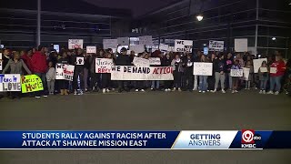 Shawnee Mission School District students rally against racism following attack at Shawnee Mission [upl. by Aggy]