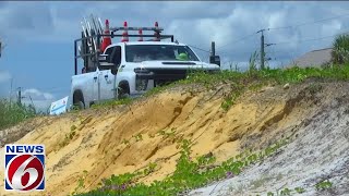 Beach restoration underway in Flagler Beach [upl. by Enyamert]