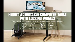 Livzing Height Adjustable Computer Table [upl. by Akisej]