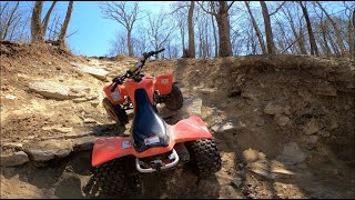 Sport quad climbs DEVILS BACKBONE  2014 Honda 450er Hill Climb [upl. by Anerev234]