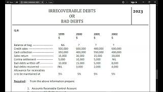 IRRECOVERABLE DEBTS 03 [upl. by Loredo636]