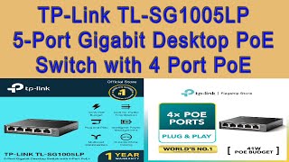 TPLink TLSG1005LP 5Port Gigabit Switch with 4Port POE [upl. by Yllime]