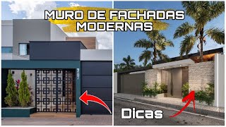 DICAS para MUROS de FACHADAS de CASAS MODERNAS  FACHADA de MURO MODERNA  45 FACHADAS de MURO [upl. by Eboj]