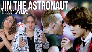 HISTORIC Latinos react to BTS Jin amp Coldplay LIVE in ARGENTINA  The Astronaut [upl. by Haeluj]