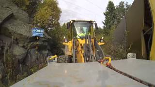 Volvo L60 Moving a 1000 liter tank with diesel Blakstad vgs [upl. by Buxton848]