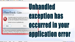 Unhandled exception has occured in your application error  ESSL attendance software login error [upl. by Nerro642]