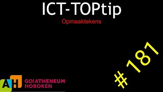 ICT TopTip 181  Opmaaktekens Word en Google Docs [upl. by Suoirred]