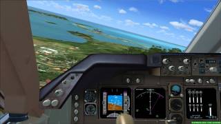 FSX PMDG 747 Landing  RWY 27 St Martin  Sint Maarten TNCM Cockpit view 1080p [upl. by Boggs]