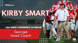 Kirby Smart explains controversial shove of Mississippi State player recaps UGA win [upl. by Par304]