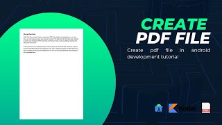 Create PDF Document in Android Studio  Android PDF Create Tutorial  IText  Kotlin android [upl. by Moina]