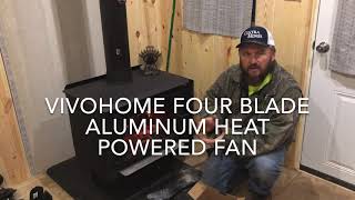 Heat powered wood burning stove fan vivohome heatpoweredfan vivohomefan karlsoffthegrid [upl. by Ymia]