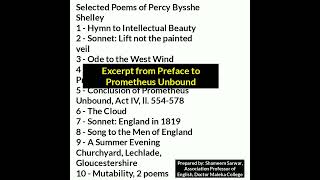 Selected Poems of Percy Bysshe Shelley  Hymn to Intellectual Beauty Ode to the West Wind and more [upl. by Lin620]