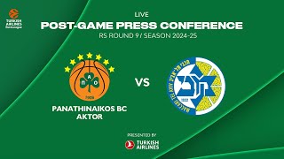 Panathinaikos BC AKTOR – Maccabi Playtika Tel Aviv  PostGame Press Conference  Euroleague – R09 [upl. by Crandale521]