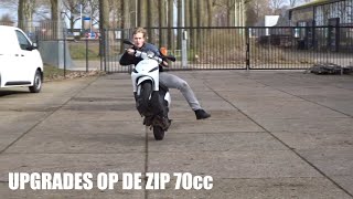 RUNNER SPIEGELS EN WINDSCHERM OP DE ZIP 70cc  Piaggio ZIP 70cc Build [upl. by Gord681]