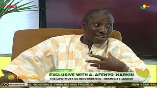 TV3NewDay Exclusive with Majority Leader AfenyoMarkin [upl. by Arde976]