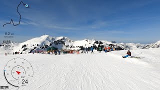 5K Skiing Villars Blue Route Chaux Ronde to Roc d’Orsay Vaud Switzerland GoPro HERO9 Wide GPS [upl. by Raychel127]