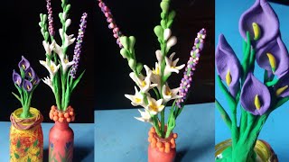 DIY bottle art ll Making clay tuberose flower ll DIY clay flowers ll [upl. by Galang126]