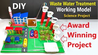 waste water treatment working model  water purification science project exhibition  howtofunda [upl. by Rahab]