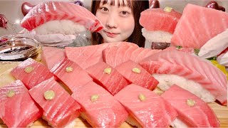 ASMR Tuna Sashimi and Sushi 【Mukbang Eating Sounds】【English subtitles】 [upl. by Enirehtac]