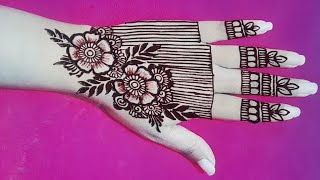 Very beautiful stylish back hand mehndi design Simple mehndi design New mehndi design HumaArts [upl. by Samala]