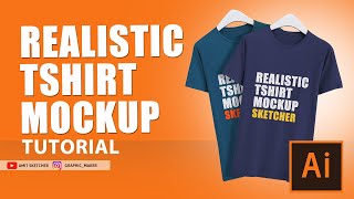 Realistic Tshirt Mockup illustrator cc Demo tutorial [upl. by Sheffie]