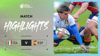 Italy record STRONG win  Italy v Spain  World Rugby U20 Championship 2024  9th Place SemiFinal [upl. by Atsahs]