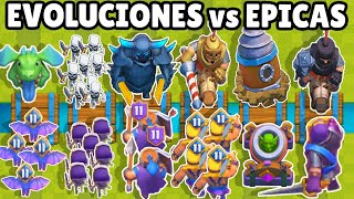 CARTAS EVOLUCIONADAS vs EPICAS  OLIMPIADAS de CLASH ROYALE [upl. by Nixie692]