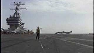 Gulf War 1991 A F14 Tomcat landing on Carrier [upl. by Nobe545]