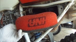 XR600R UNI Air Filter Cleaning [upl. by Ccasi]