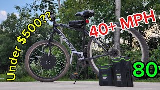 Budget Ebike 40 MPH running on Greenworks 80v Battery [upl. by Leede]