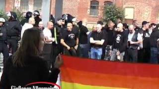 NPDDemonstration in Gießen Neonazis treffen auf Gegendemonstranten [upl. by Koah]