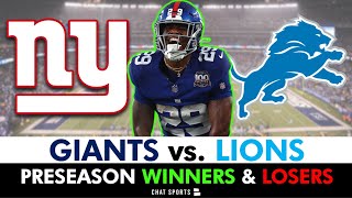 NY Giants Winners amp Losers From Lions NFL Preseason Week 1 [upl. by Anirrok]