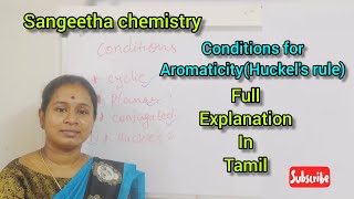 conditions for AromaticityHuckels ruleFull explanation in Tamil [upl. by Hillhouse]