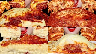 ASMR LASAGNA COMPILATION MUKBANG EATING SOUND [upl. by Burtis]