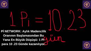 Pİ NETWORK Aylık Madencilik Oranının Başlamasından Bu Yana En Büyük Düşüşü 1 Pi para 10 23 Günde [upl. by Merrilee469]